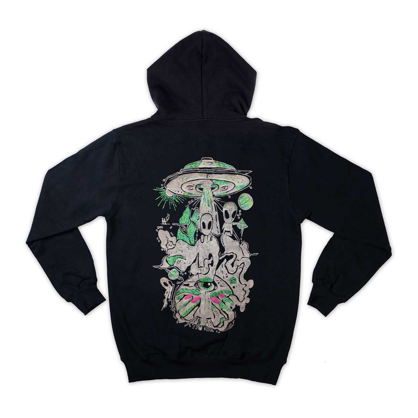 Space Trip Embroidered Loose Fit Unisex Hoodie