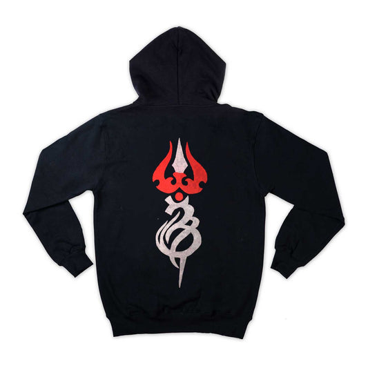 Mahadev Trishul Embroidered Loose Fit Unisex Hoodie