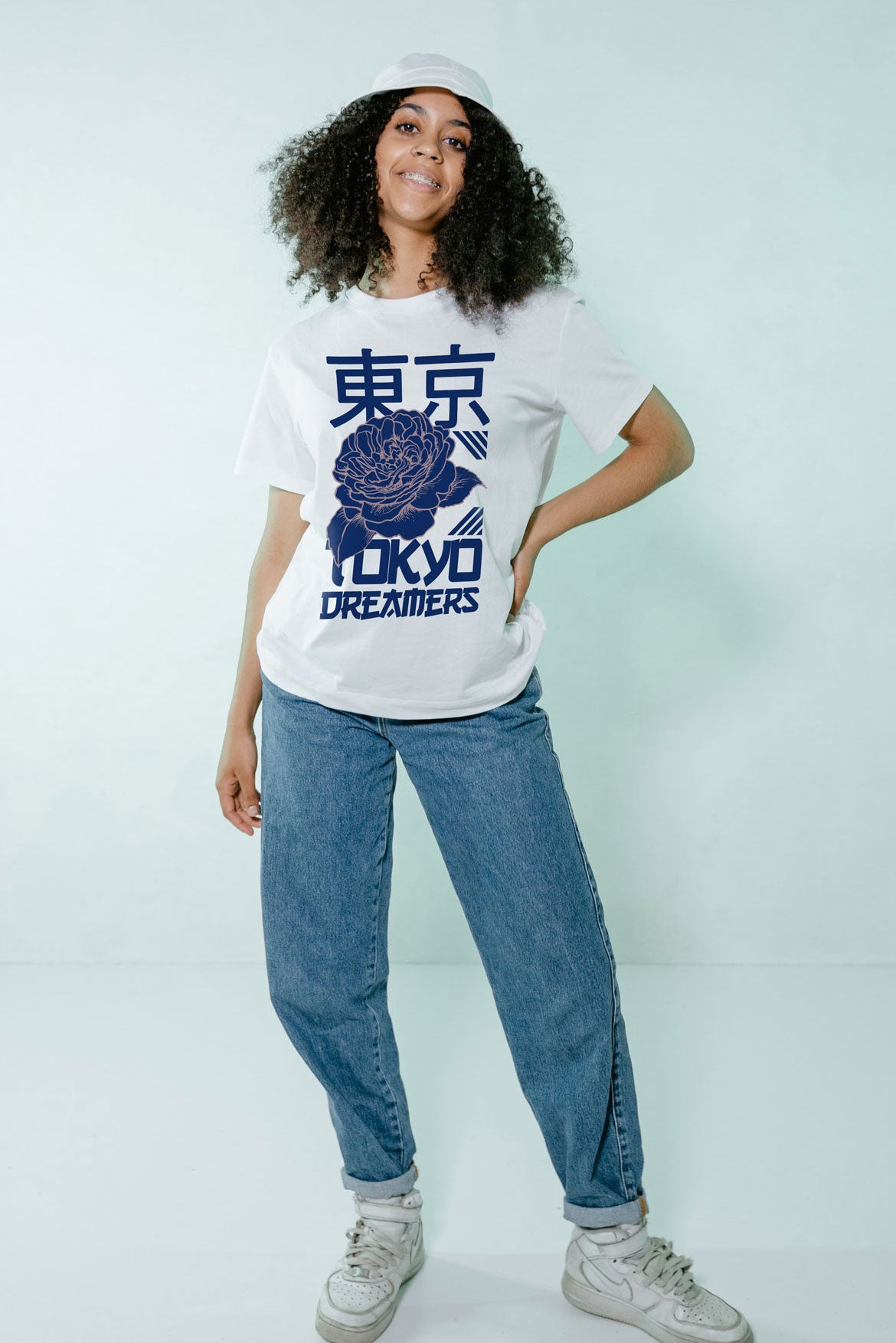 Tokyo Dreamers Graphic Art White Half Sleeve T-shirt For Women