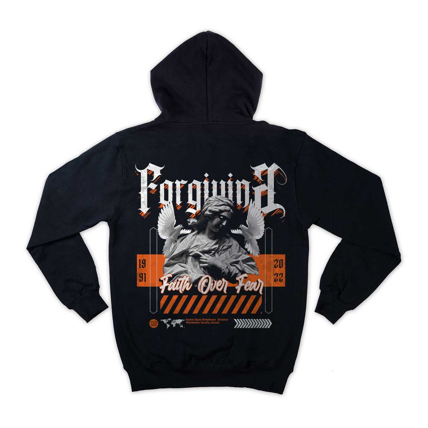 Forgiving Faith Over Fear Streetwear Art Loose Fit Unisex Hoodie