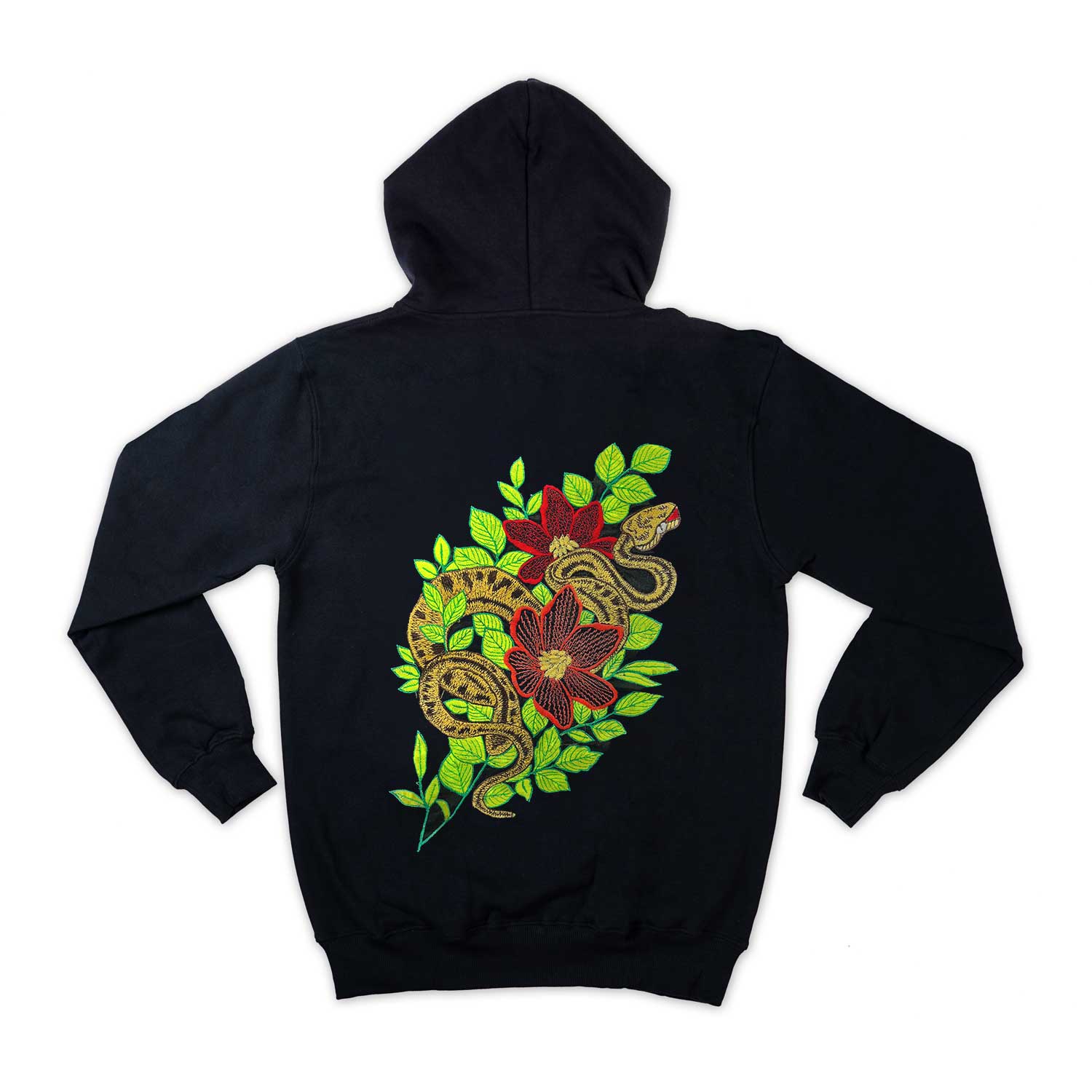 Twisted Garden Embroidered Loose Fit Unisex Hoodie