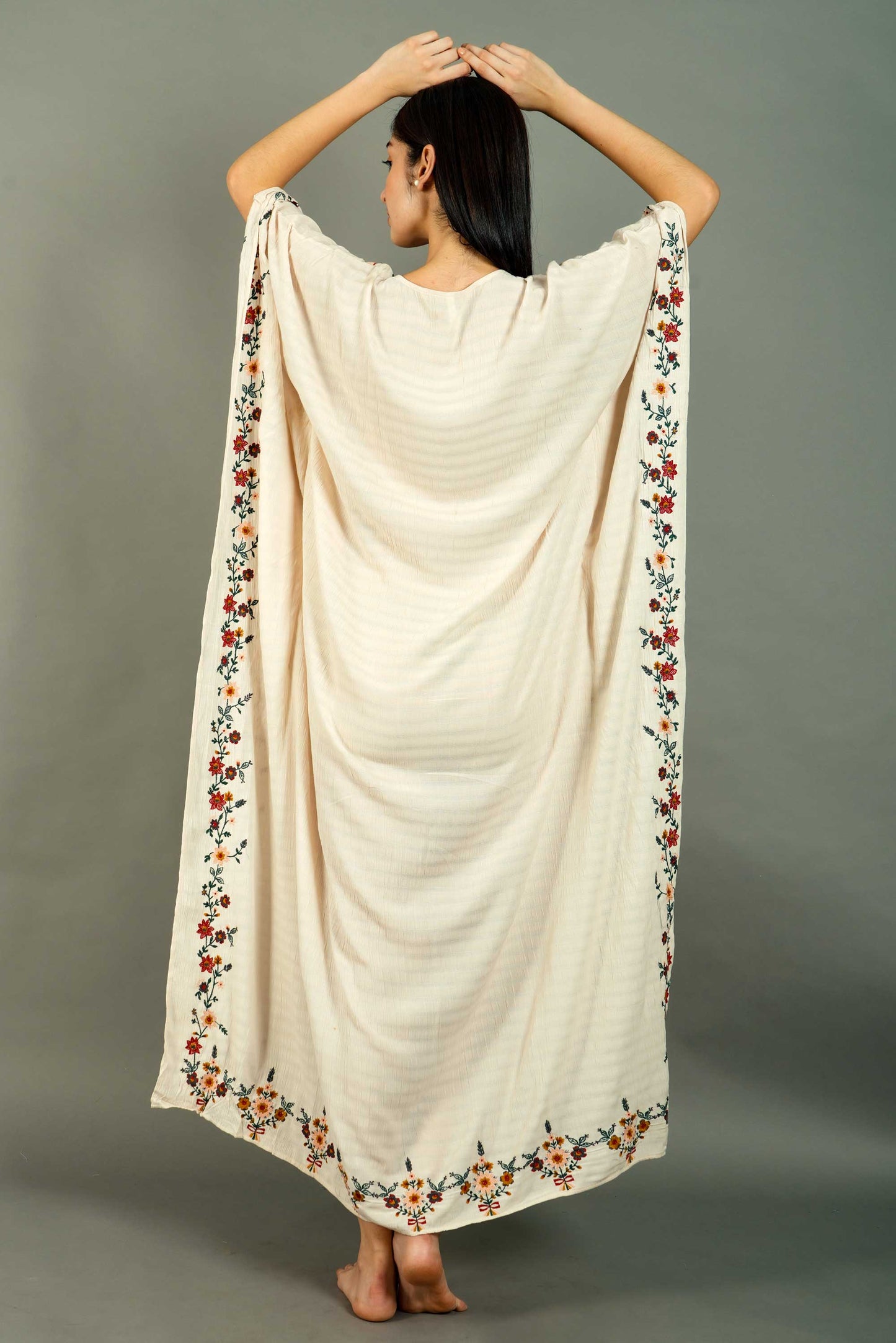 Brigette Kaftan Long Maxi Dress (Embroidered)